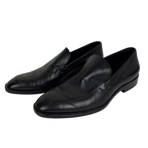 Paul Stuart Black Leather Loafers Italy 9.5 M Nantes